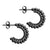 Stainless Steel 3 MM Ball Earrings 2 lines - Monera-Design Co., Ltd