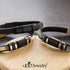 Steel & Genuine Black Leather Wrist Bracelet for Men