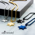 Patterned Star of David Stainless Steel Necklace