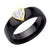 Two Tones Steel 6 MM Heart Ring with Glued CZ - Monera-Design Co., Ltd