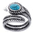 Feather Wrap Ring with Black Stone Stainless Steel
