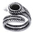 Feather Wrap Ring with Black Stone Stainless Steel