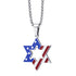 David Star Stainless Steel Necklace with US flag - Style 1