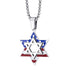 David Star Stainless Steel Necklace with US flag - Style 4