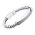 Stainless Steel Square Franco Chain Bracelet With Bar for Men