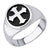 Men’s Stainless Steel Cross Ring – Black & Steel