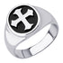 Men’s Stainless Steel Cross Ring – Black & Steel