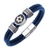 MNC-BR643-A2 Steel Clasp - Blue Leather Color-Width 13 MM-Size 23 CM