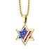 David Star Stainless Steel Necklace with US flag - Style 2