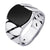 MNC-R1067 Men's Stainless Steel Ring with Black Square Top