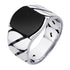 Men's Stainless Steel Ring with Black Square Top