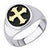 Men’s Stainless Steel Cross Ring – Black & Steel