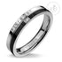 Stainless Steel Shiny Cubic Zircon Love Engagement Band Ring