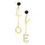 Love Letters Steel Earrings with Black CZ - Monera-Design Co., Ltd