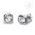 Square Stud Steel Earrings With CZ - Monera-Design Co., Ltd