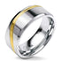 Women Steel Ring with Gold Line