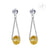 Dangle Spinning Stone Steel Stud Earrings - Monera-Design Co., Ltd