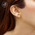 Sandblasted Stud Steel Earrings With Crystals - Monera-Design Co., Ltd