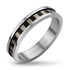 Black and Silver Thin Steel Ring