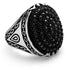 Men Silver 925 Ring infinity style with Black  CZ