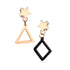 Steel Stud Earrings With Drop Triangle