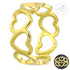 Gold Color Plated Open Love Heart Link Steel Ring