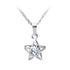 Stainless Steel Star Cubic Zirconia Minimal Pendant Necklace