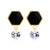 Stud Steel Hexagon Earrings with CZ - Monera-Design Co., Ltd