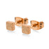 Stainless Steel Square Cube Shape Glittery Cute Stud Earrings