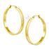 Half Half Sand Blast Hoop 35 MM Steel Earrings