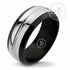 Round Black PVD Stainless Steel Ring with Steel Middle Part