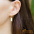 Dangle Drop Rectangle Gold Steel Earrings with Epoxy Fill - Monera-Design Co., Ltd