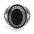 Men Silver 925 Ring Greek Style with Black  CZ