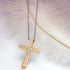 Cross steel necklace with CNC CZ setting