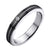 Grooved Stainless Steel 4 MM CZ Wedding Band Ring for Women & Men - Monera-Design Co., Ltd