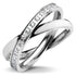 Double Interlocking High Polish CZ Stainless Steel Band Ring
