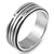 Basic Running Lines Steel Ring with 2 CZ stones - Monera-Design Co., Ltd