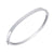 Oval Silver 925 Bangle with Rhodium Plating and CZ Stones - Monera-Design Co., Ltd