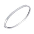 Oval Silver 925 Bangle with Rhodium Plating and CZ Stones