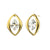 Stud Steel Earrings With Center Square CZ - Monera-Design Co., Ltd