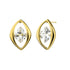 Stud Steel Earrings With Center Square CZ