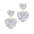 Drop Heart Shamballa Stud Steel Earrings with Clear CZ - Monera-Design Co., Ltd