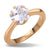 Flower Solitaire Prong Engagement CZ Steel Ring - Monera-Design Co., Ltd