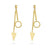 Hanging Hoop Triangle Stainless Steel Bead Ball Studs Earrings - Monera-Design Co., Ltd