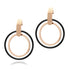 Dangle Drop Two Round Circles Steel Earrings