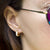 Steel Huggies Earrings 4 MM with Glued CZ - Monera-Design Co., Ltd