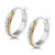 Big Huggies 2 Tone Steel Earrings with Lines - Monera-Design Co., Ltd