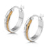 Big Huggies 2 Tone Steel Earrings with Lines