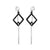 Long Drop Dangle Hollow Geometric Steel Earrings - Monera-Design Co., Ltd