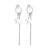 Stud Steel Earrings with Star Charm and Steel Bar